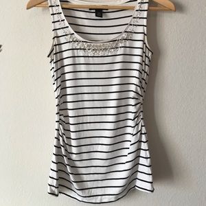 Embellished Striped Tank Top